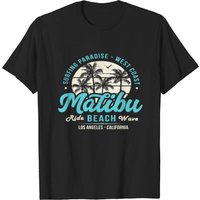 T-shirt Surfing Paradise Malibu Beach Ride Wave pour hommes — T-shirts pour hommes
