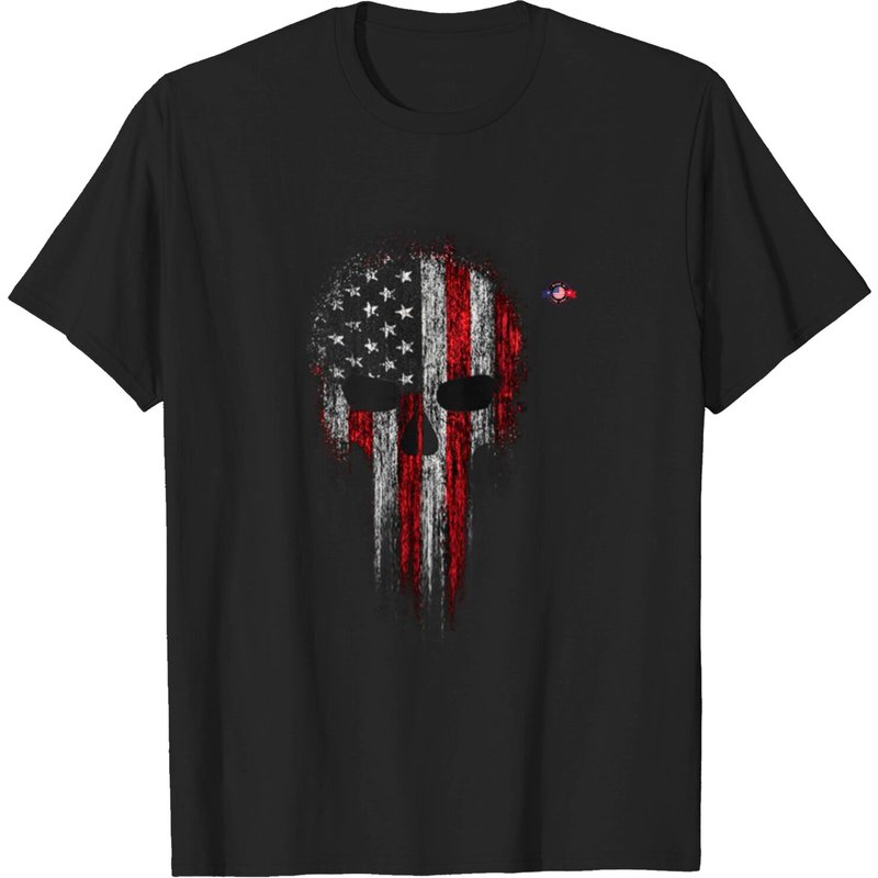 T-shirt USA Military American Skull Flag pour hommes — T-shirts pour hommes