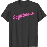 T-shirt Sagittarius Lettres Brillantes Roses pour Hommes