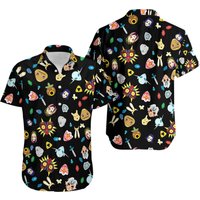 Chemise hawaïenne Zelda Majora et Korok pour unisexe — Chemises décontractées pour hommes