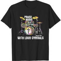 T-Shirt pour Hommes avec Cymbales Écrites "Louez-le avec des Cymbales — T-shirts pour hommes