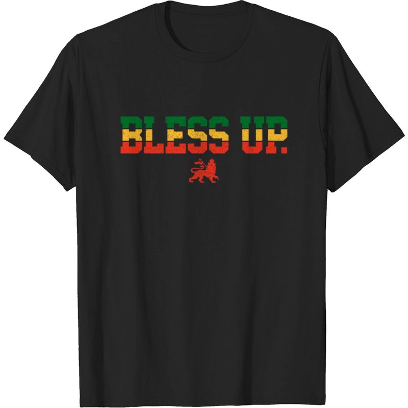 T-shirt Bless Up Lion Of Judah Rastafari Reggae pour hommes — T-shirts pour hommes