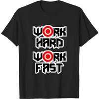 T-shirt Work Hard Work Fast pour hommes en noir — T-shirts pour hommes