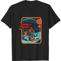 Satan Is Waitin T-Shirt for Men - Black