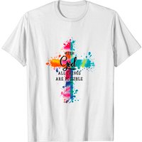 With God All Things Are Possible Christian Faith T-Shirt for Men