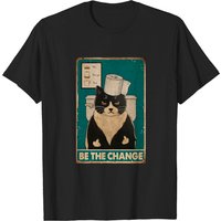 T-shirt pour hommes Be The Change Tuxedo Cat avec citations de chatons — T-shirts pour hommes