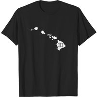 T-shirt Distressed Hawaii White Map pour hommes — T-shirts pour hommes