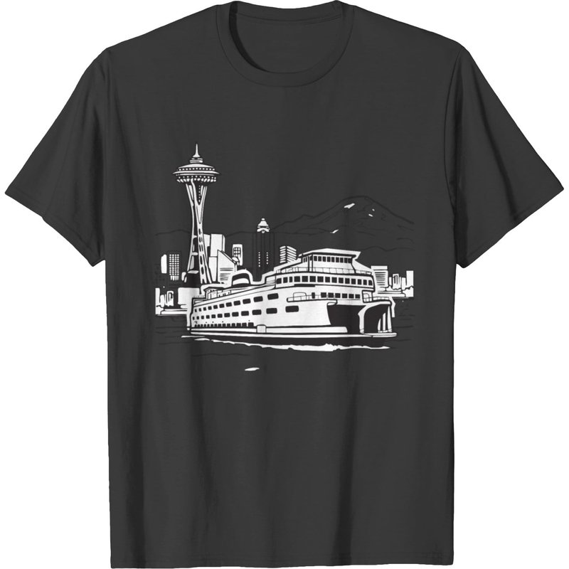 T-shirt Space Needle et Ferry — T-shirts pour hommes