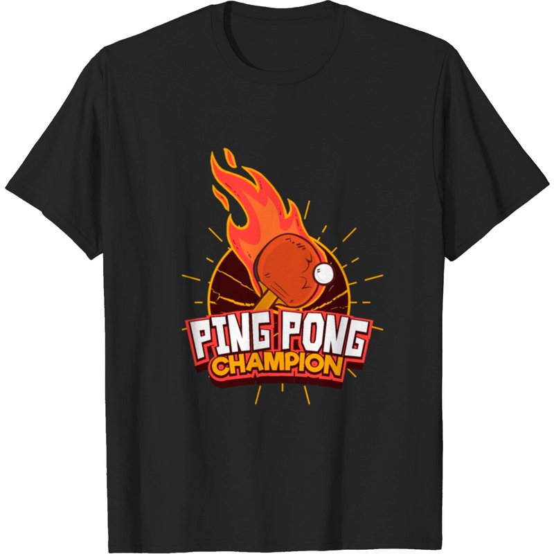 T-shirt Ping Pong pour hommes en noir