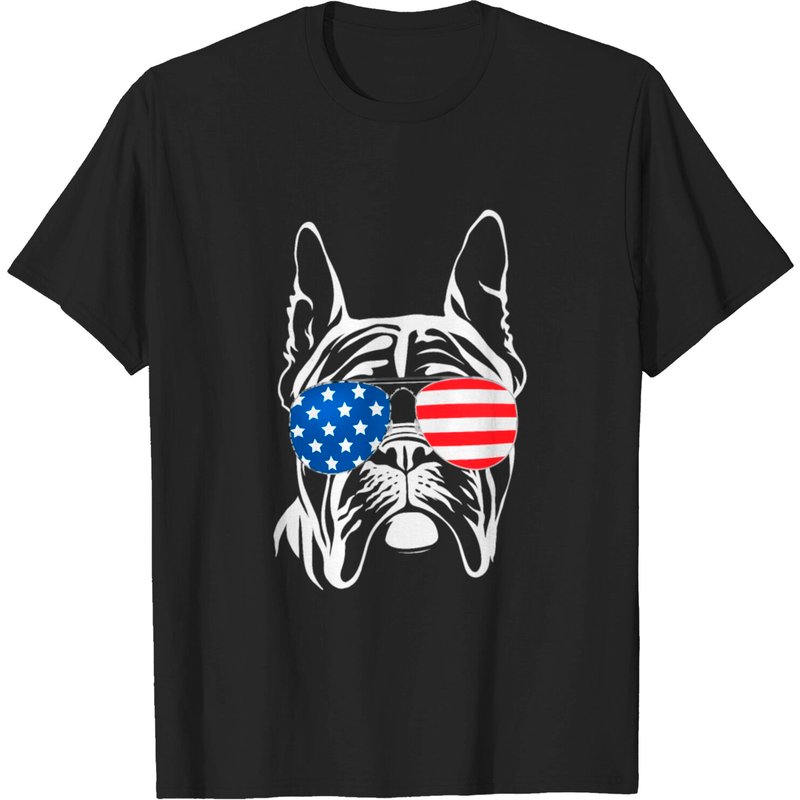 T-Shirt America Chien Avec Lunettes de Soleil pour Hommes — T-shirts pour hommes