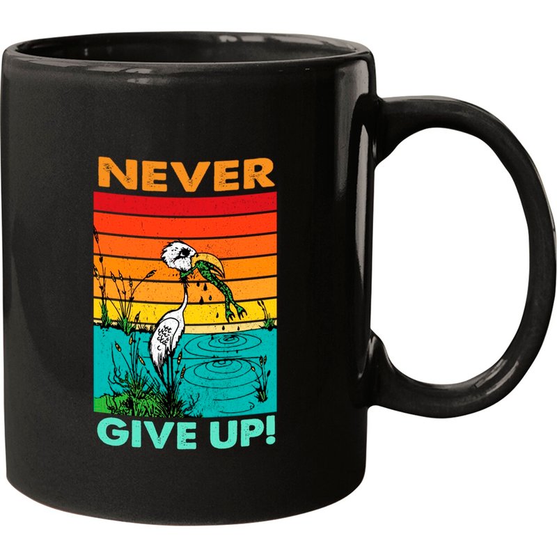 Mug Grenouille Ne Jamais Abandonner - Tasse à Café Motivante — Tasses et gobelets
