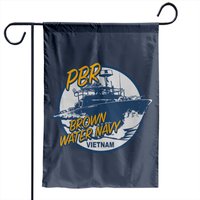 PBR - Marine de guerre brune du Vietnam - Drapeau de jardin du bateau de patrouille