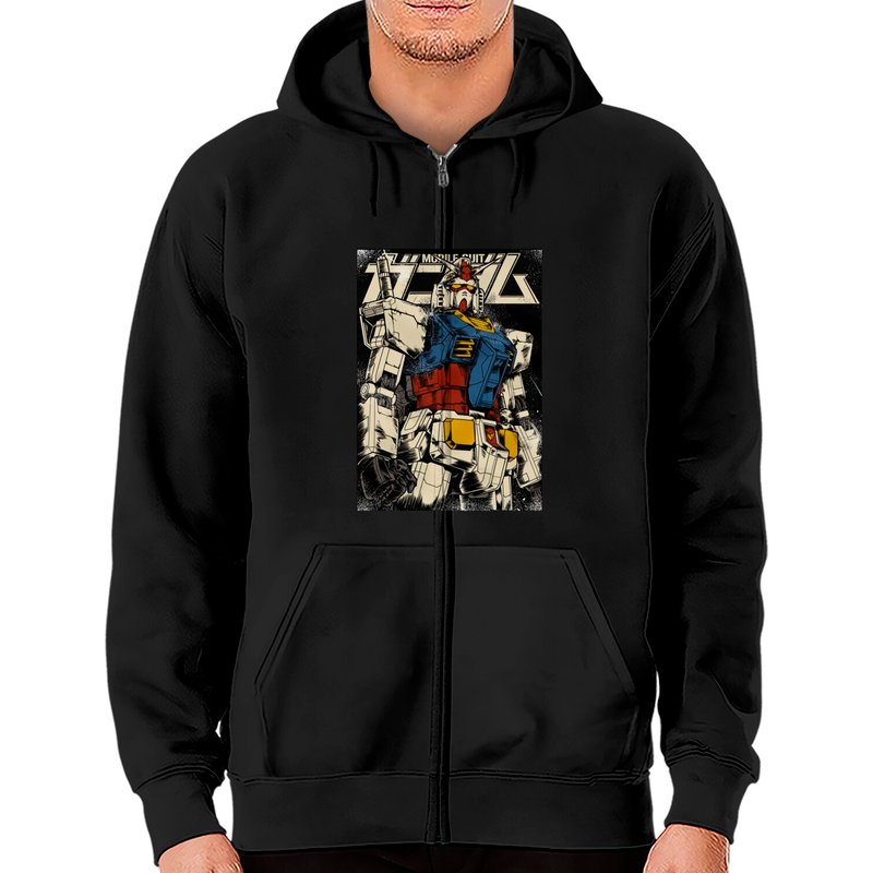 Sweat à capuche zippé The First Gundam Colored Ver. pour unisex — Sweats à capuche pour hommes