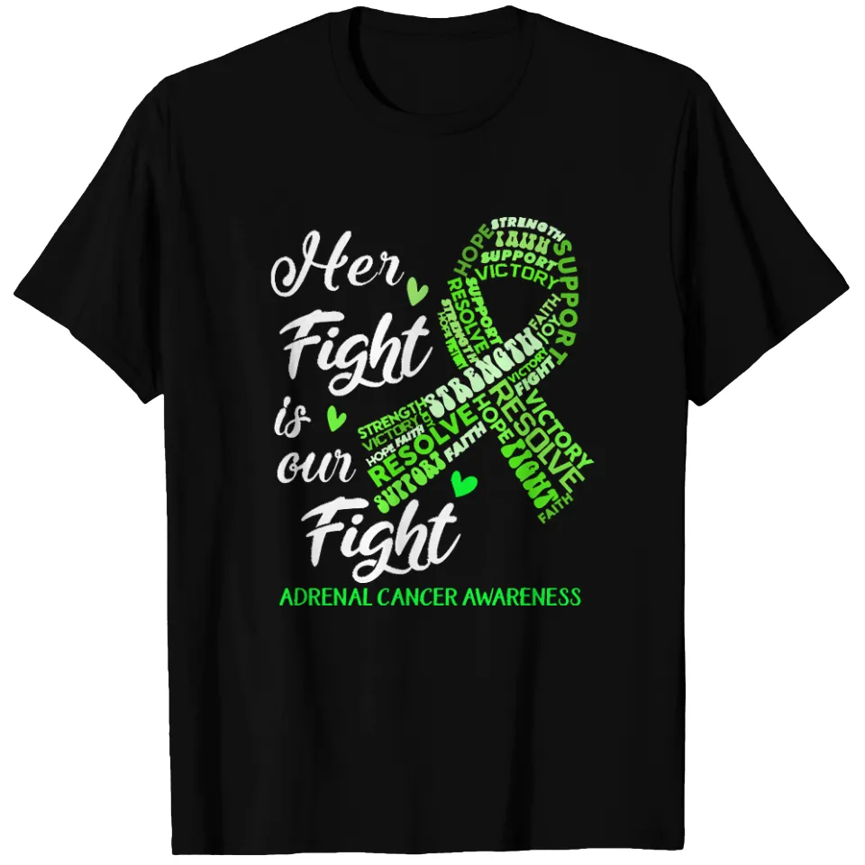 T-shirt de sensibilisation au cancer surrénalien Her Fight Is Our Fight pour hommes