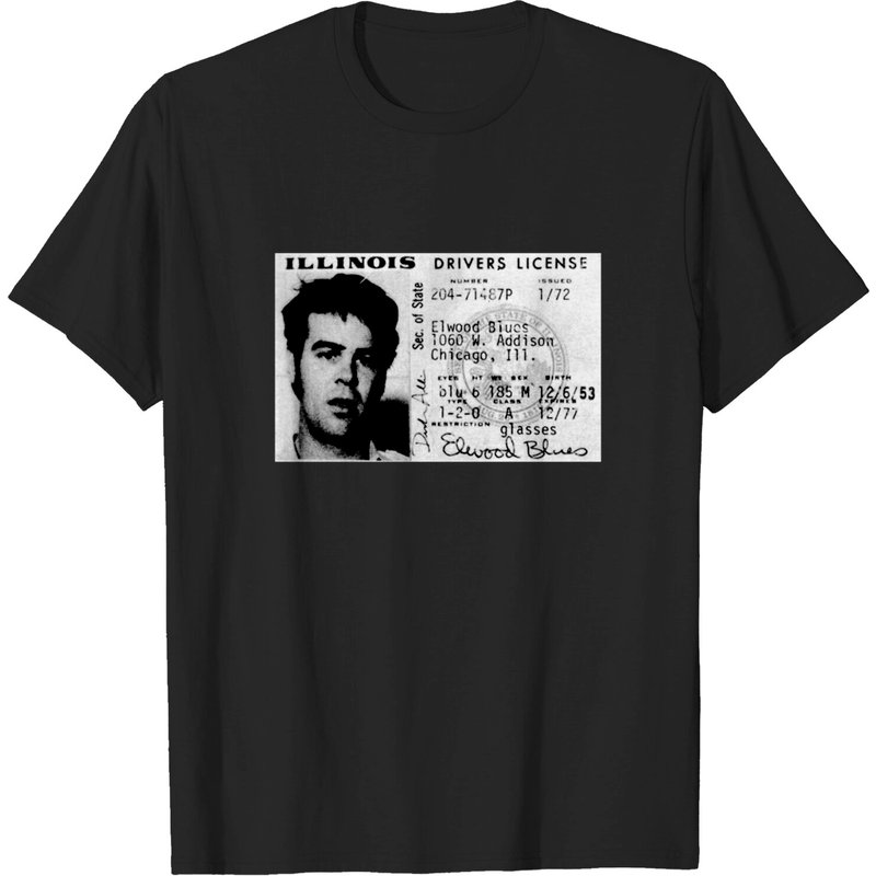 T-shirt Elwood Blues - Permis de conduire de l'État de l'Illinois pour hommes — T-shirts pour hommes