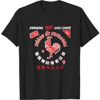 T-shirt Sriracha à étiquette usée en 2 couleurs pour hommes