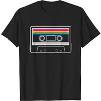 T-shirt blanc avec cassette audio et drapeau pansexuel pour hommes — T-shirts pour hommes