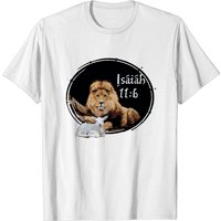 The Lion And The Lamb T-Shirt Christian Bible Isai for Men — Mens T Shirts