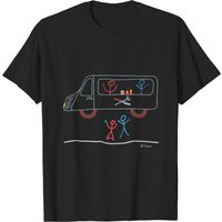 Food Truck Stick Figure Eat Burger Coke Drink T-shirt for Men — Mens T Shirts