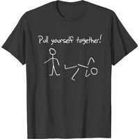 Stick Figures Pull Yourself Tog T-shirt for Men