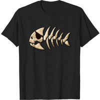 Bone Pirate Fish T-Shirt for Men in Black