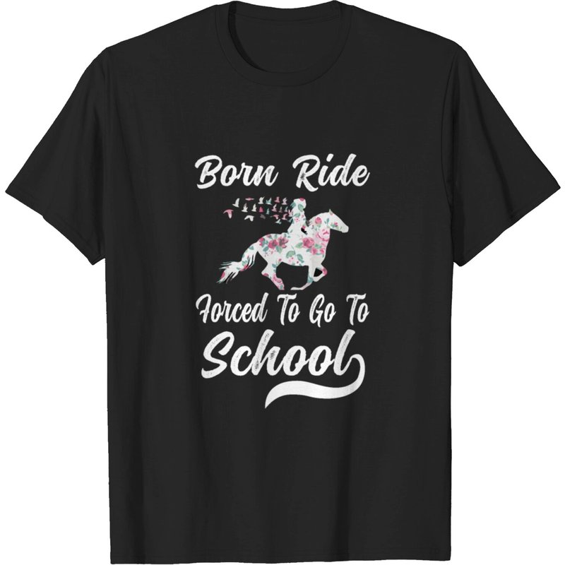 T-shirt pour hommes Born Ride Forced To Go To School — T-shirts pour hommes