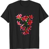 T-shirt pour hommes Stargazer Lilies Heart en noir — T-shirts pour hommes