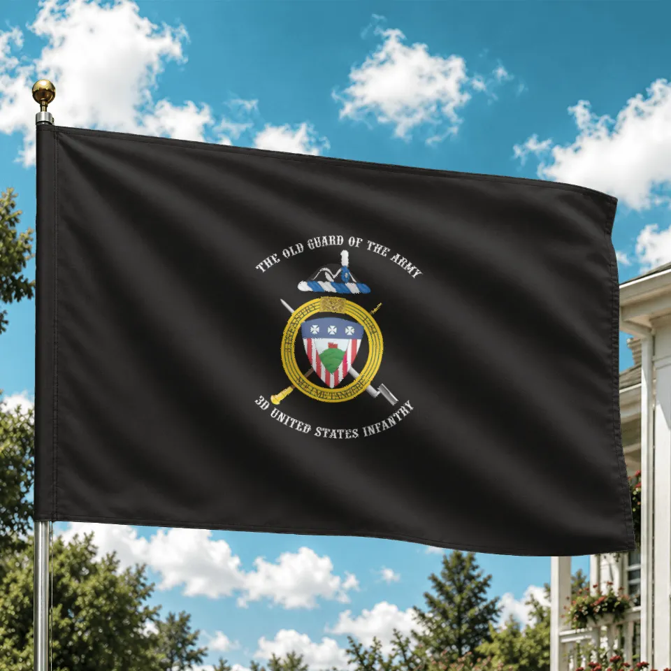 Drapeau Maison - Insigne Non Officiel du 3e Régiment d'Infanterie des États-Unis (La Vieille Garde) — Drapeaux décoratifs