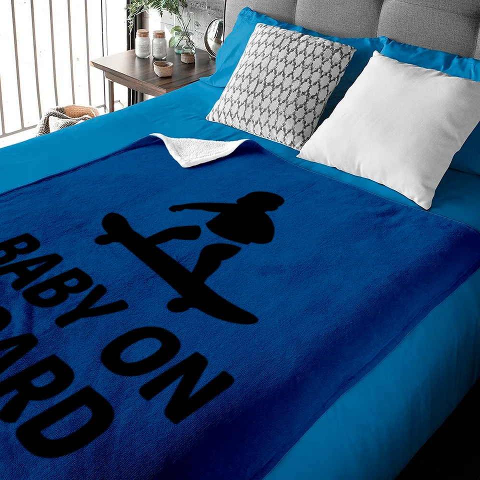 Baby On Board Couverture Bébé Silhouette de Skateboard — Couvertures pour bébé