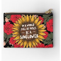 Sac à Maquillage Citation « Dans un Monde Plein de Roses, Soyez un Tournesol » — Organisateur de maquillage