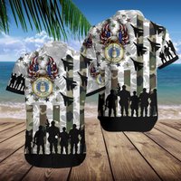 Chemise militaire hawaïenne avec avions de combat — Chemises décontractées pour hommes