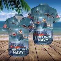 Chemise hawaïenne de la Marine des États-Unis pour unisexe — Chemises décontractées pour hommes