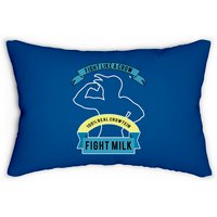 Fight Milk Lumbar Pillows - Royal Blue Decorative Cushion — Decorative Cushions