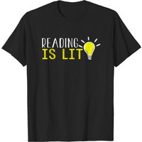 Reading Is Lit T-Shirt for Men in Black