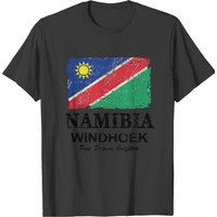 Namibia Flag T-Shirt for Men in Black