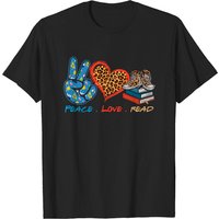 T-shirt Peace Love Read pour Amateurs de Livres
