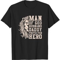 T-shirt Father Lion pour hommes en noir