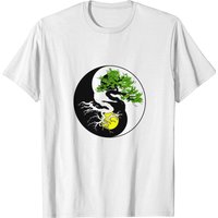 T-shirt Zen Bouddhiste Japonais avec Arbre Bonsai Yin Yang pour Hommes