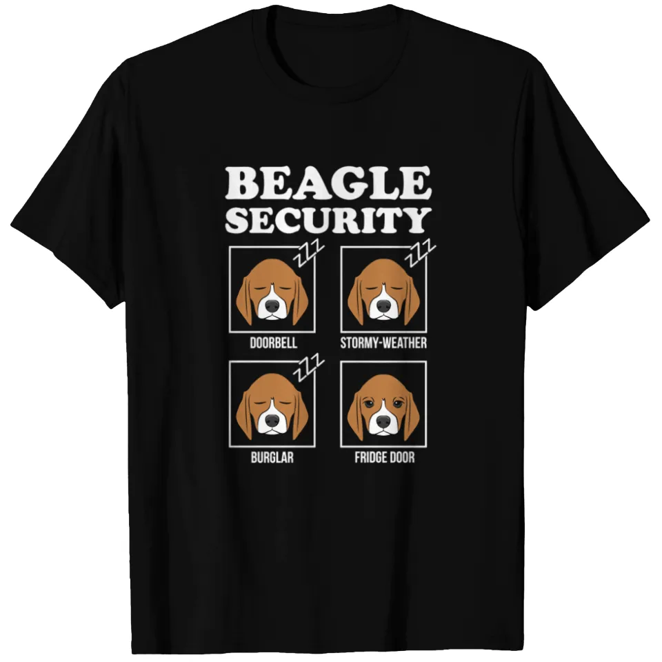 T-shirt Beagle Security pour hommes en noir — T-shirts pour hommes