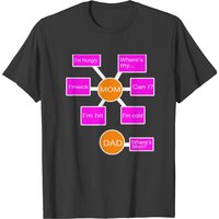 T-shirt Mom et Dad pour hommes en noir