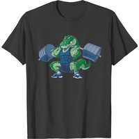 T-shirt Cartoon Alligator avec Haltérophilie pour Hommes — T-shirts pour hommes