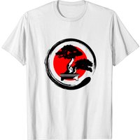 T-shirt Zen Bouddhiste Calligraphie Japonaise Arbre Bonsai pour Hommes