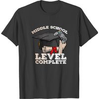 Middle School Level Gamer Graduation Gift T-shirt for Men — Mens T Shirts