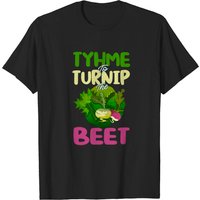 T-shirt Vegan Thyme To Turnip The Beet pour Hommes - Noir — T-shirts pour hommes