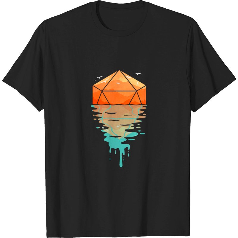 T-shirt Rippling D20 D&D pour hommes en noir