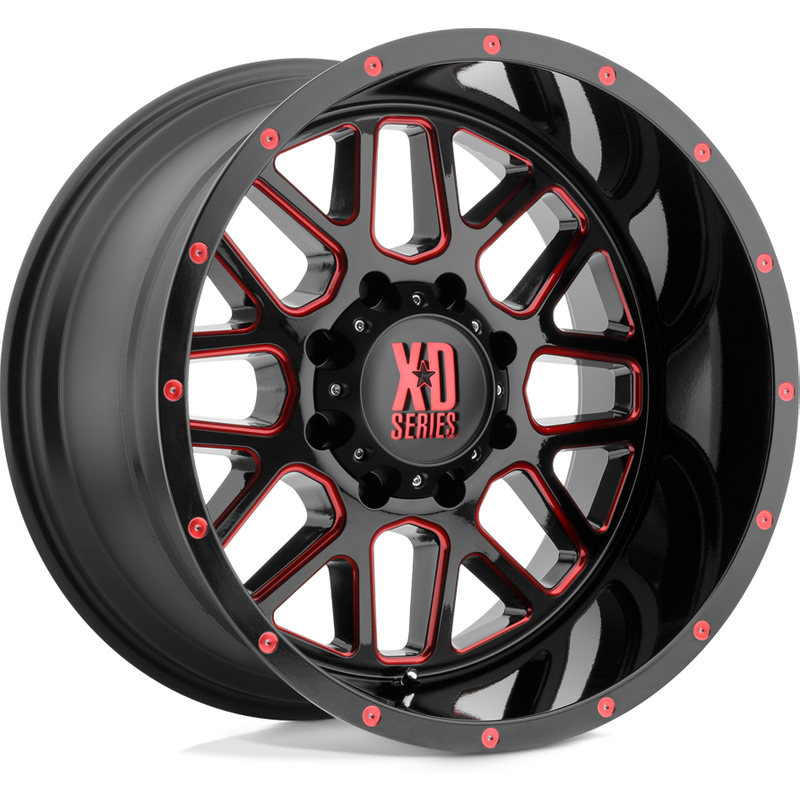 XD Series XD820 Grenade Satin Black Milled Wheels 20x10 5x150 -24 — Wheels & Rims