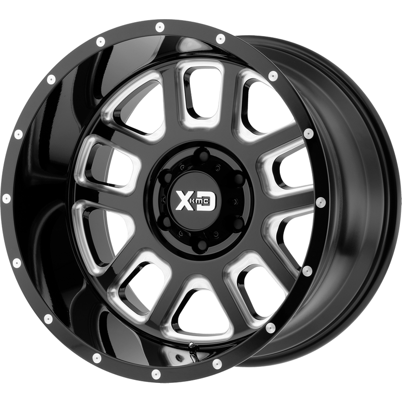 XD Series XD828 Delta Gloss Black Milled 20x9 Rims - 5x127 Bolt Pattern — Wheels & Rims