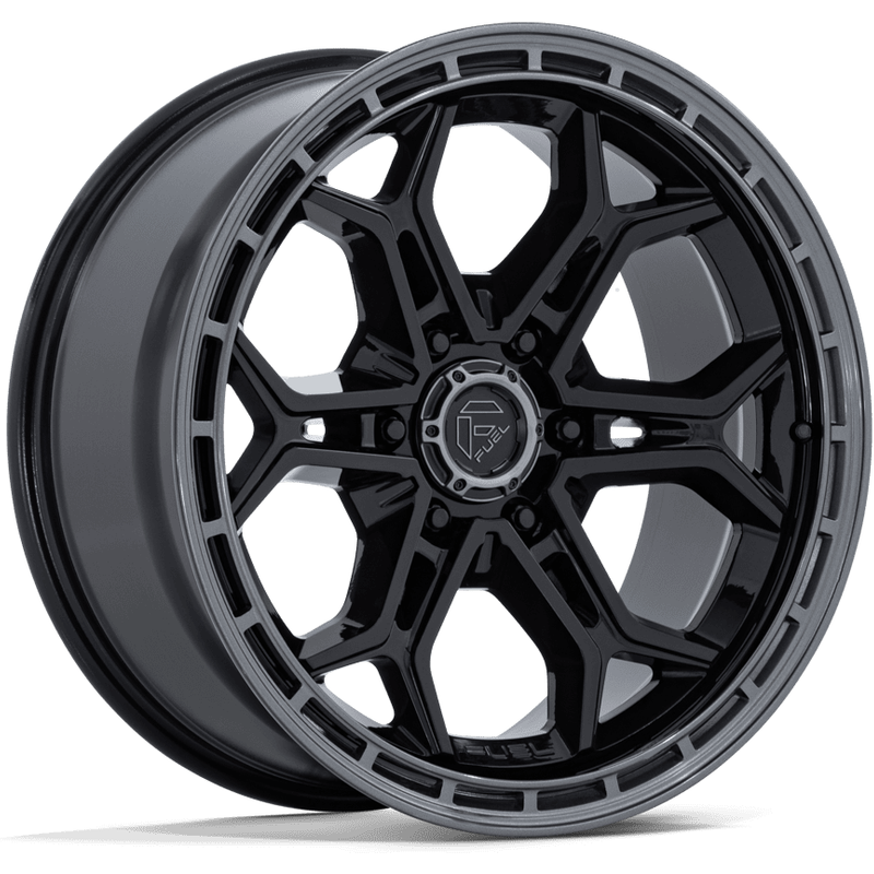 Jantes Fuel FC896 Heathen Noir Brillant Bord Gunmetal 20x9 — Roues et jantes