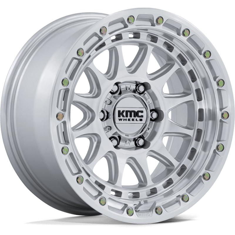 KMC Roue KM556 Crux Argent Machiné - 17x8.5 - 5x127 - 0 Dédain — Roues et jantes
