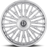 Dolce Luxury Lusso Glossy Silver Brush Face Wheels 22x9.5 6x135